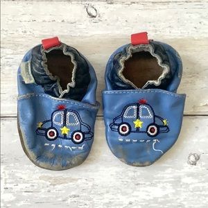 Robeez Size 3 Baby Boys Moccasin Shoes Blue Car Design Baby Leather Boots